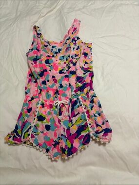 Lilly Pulitzer Girls Pink Multicolor Floral Print Romper